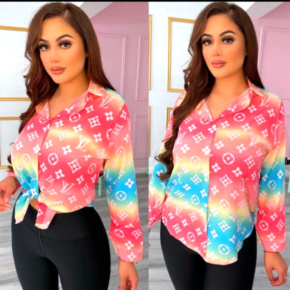 LV button up shirt size small NWT